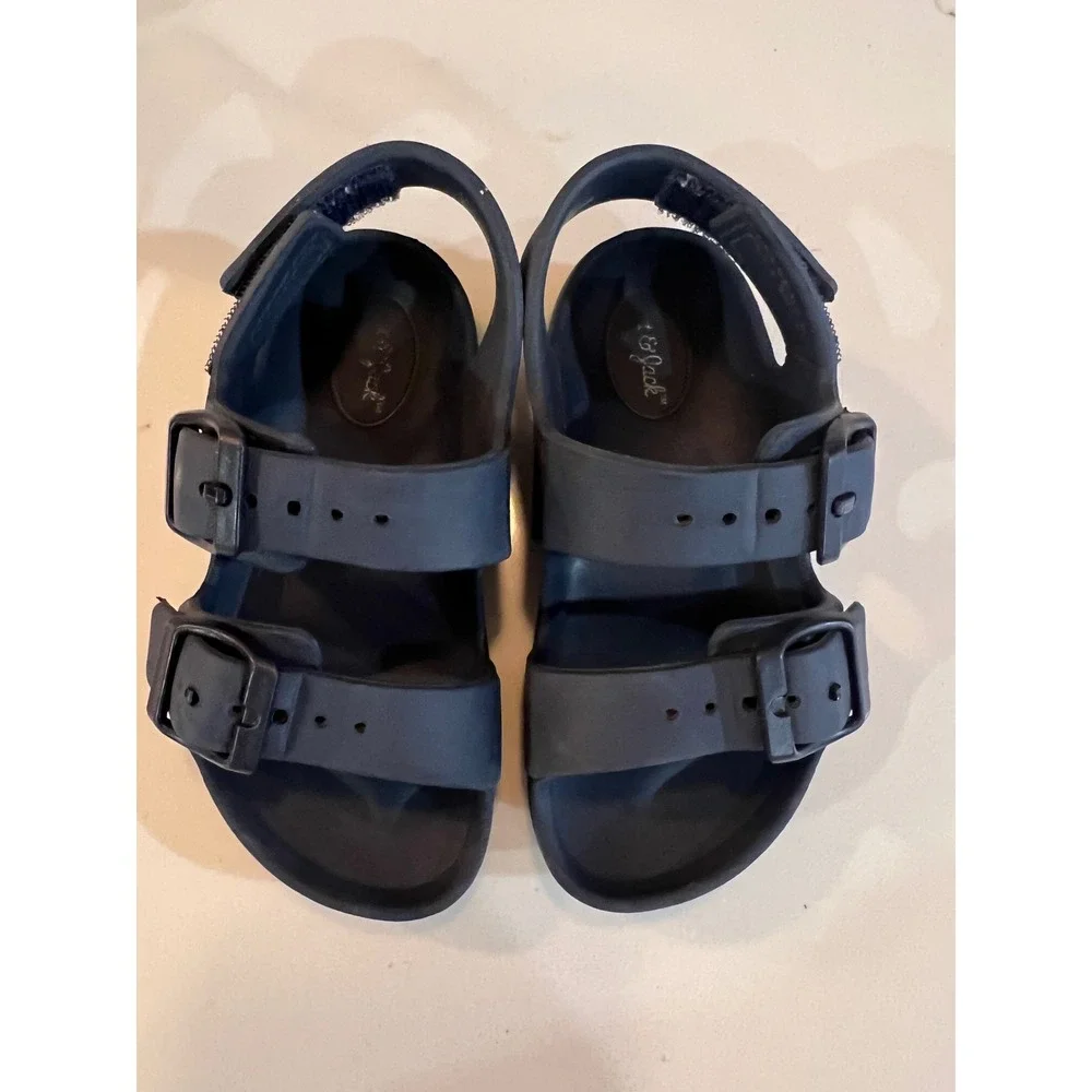 Cat & Jack Toddler Boys Navy Blue Parker Two-Band Slide Sandals Size 7 077032252
